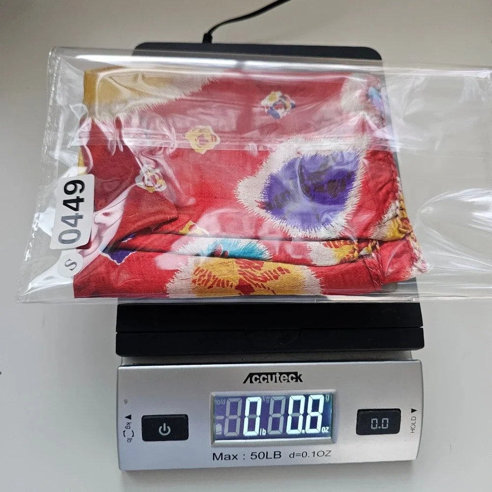 Pure Silk Scarf Red Multicolor Tie Dye Sunburst Boho Wrap Made In India